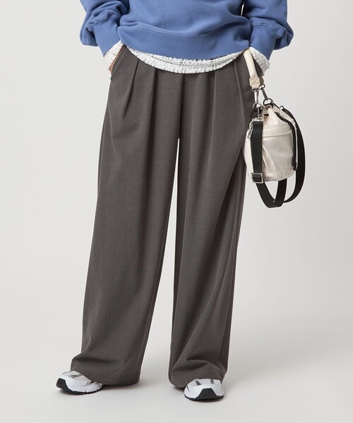 green label relaxing（グリーンレーベルリラクシング）の「【WEB限定】＜at ease＞スラックス パンツ マシンウォッシャブル ストレッチ 帯電防止（スラックス・レディース・ブラック/ダークグレー/モカ・36/SHORT/38）」の2枚目の写真