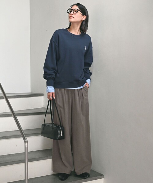 green label relaxing（グリーンレーベルリラクシング）の「【WEB限定】＜at ease＞スラックス パンツ マシンウォッシャブル ストレッチ 帯電防止（スラックス・レディース・ブラック/ダークグレー/モカ・36/SHORT/38）」の6枚目の写真