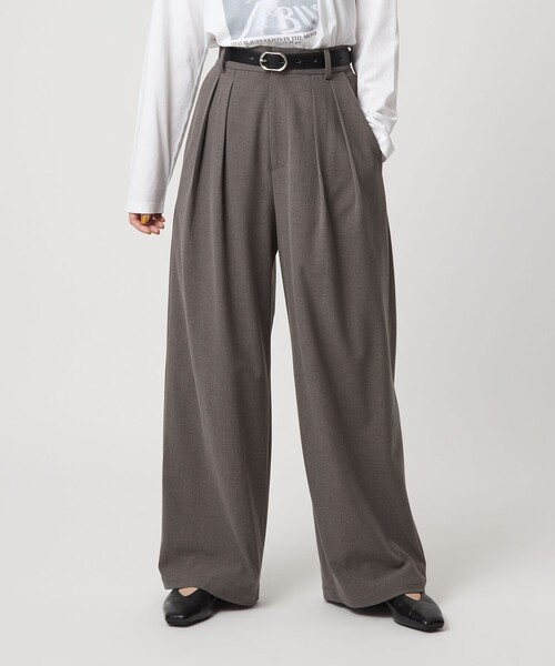 green label relaxing（グリーンレーベルリラクシング）の「【WEB限定】＜at ease＞スラックス パンツ マシンウォッシャブル ストレッチ 帯電防止（スラックス・レディース・ブラック/ダークグレー/モカ・36/SHORT/38）」の10枚目の写真