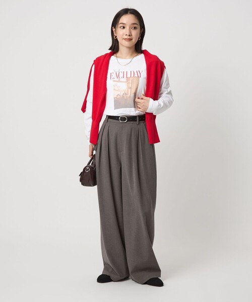 green label relaxing（グリーンレーベルリラクシング）の「【WEB限定】＜at ease＞スラックス パンツ マシンウォッシャブル ストレッチ 帯電防止（スラックス・レディース・ブラック/ダークグレー/モカ・36/SHORT/38）」の16枚目の写真