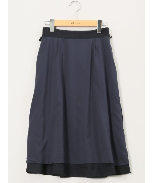 m.f.editorial（エムエフエディトリアル）の「【ストレッチ ウォッシャブル】m.f.エディトリアル レディース シャーク フレアースカート 紺(セットアップ可能)（スーツスカート・レディース・ネイビー・S/MEDIUM/LARGE）」の4枚目の写真