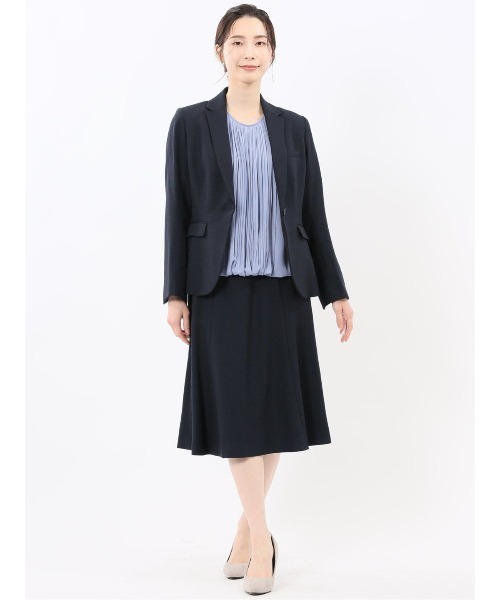 m.f.editorial（エムエフエディトリアル）の「【ストレッチ ウォッシャブル】m.f.エディトリアル レディース シャーク フレアースカート 紺(セットアップ可能)（スーツスカート・レディース・ネイビー・S/MEDIUM/LARGE）」の10枚目の写真