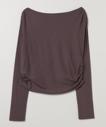 JEANASIS | アシメギャザーボートネックLS/594167(Tシャツ/カットソー)