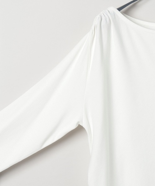 JEANASIS（ジーナシス）の「アシメギャザーボートネックLS/594167（Tシャツ/カットソー・レディース・ブラウン/ホワイト/ブラック/レッド系その他・FREE）」の7枚目の写真