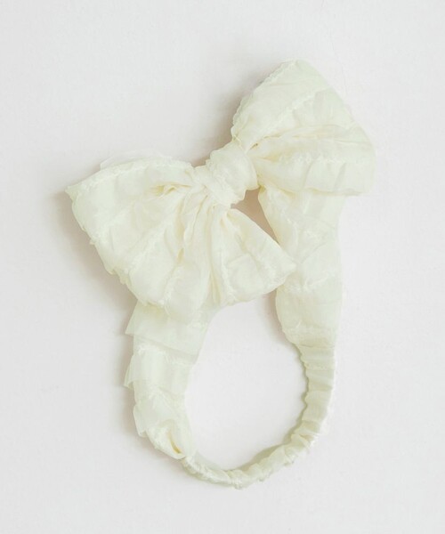 BRANSHES（ブランシェス）の「【ベビー】リボンヘアバンド（ヘアバンド・キッズ・サックスブルー/アイボリー・FREE）」の3枚目の写真