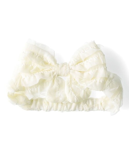BRANSHES（ブランシェス）の「【ベビー】リボンヘアバンド（ヘアバンド・キッズ・サックスブルー/アイボリー・FREE）」の4枚目の写真