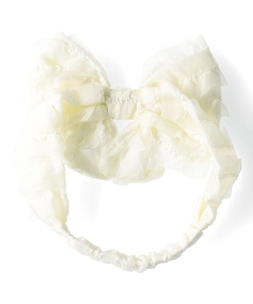 BRANSHES（ブランシェス）の「【ベビー】リボンヘアバンド（ヘアバンド・キッズ・サックスブルー/アイボリー・FREE）」の5枚目の写真