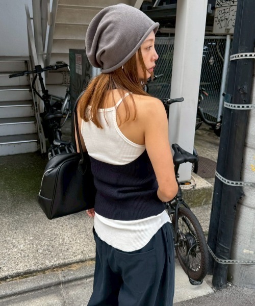 HANNE（アン）の「ホルターネックニットベスト（ニット/セーター・レディース・ベージュ/ネイビー・FREE）」の17枚目の写真