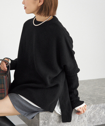 【人気☆オシャレ☆かわいい☆IENA】黒　ウール　長袖セーター アンドカワイイ And Kawaii ボーダーニット ショート丈 セーター