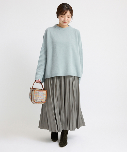 (^ ^)様本日中専用 ウールカシミヤ 脇スリットクルーネック プルオーバー セール】《WEB限定/追加》ウールカシミヤ 脇スリットクルーネックプル