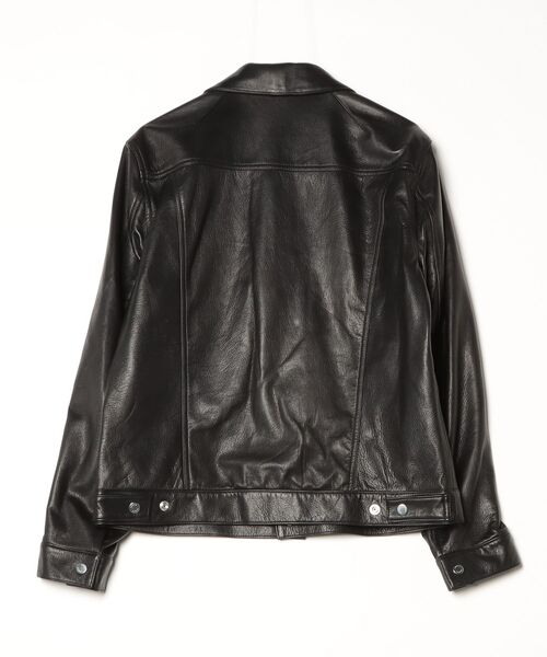 A LEATHER(エーレザー)の「A LEATHER TRUCKER JACKET (AMJ2505)(その他アウター・メンズ・キャメル/ブラック・56/58)」の3枚目の写真