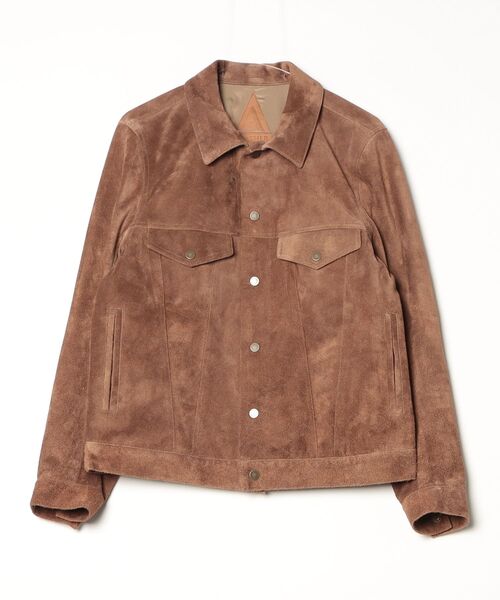 A LEATHER(エーレザー)の「A LEATHER TRUCKER JACKET (AMJ2505)(その他アウター・メンズ・キャメル/ブラック・56/58)」の5枚目の写真