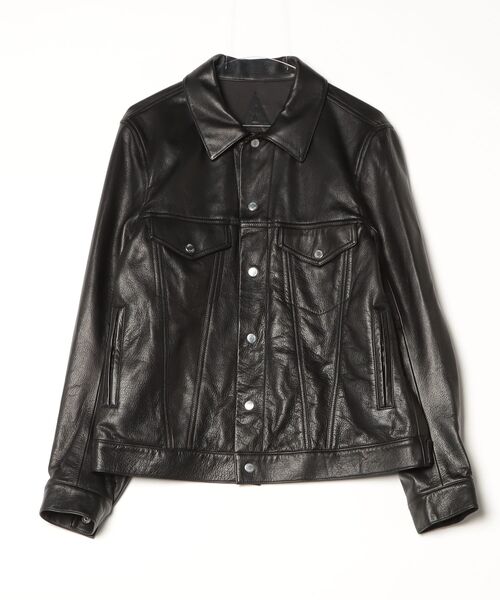 A LEATHER(エーレザー)の「A LEATHER TRUCKER JACKET (AMJ2505)(その他アウター・メンズ・キャメル/ブラック・56/58)」の13枚目の写真
