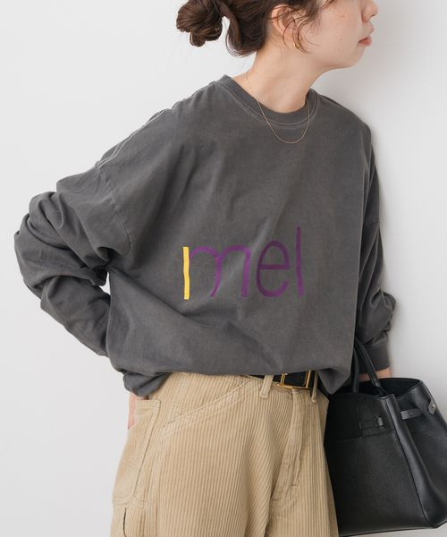 Spick & Span（スピックアンドスパン）の「melple / メイプル 別注LOGO L/S TEE*（Tシャツ/カットソー・レディース・ホワイト/ブラック系その他/イエロー・FREE）」の2枚目の写真
