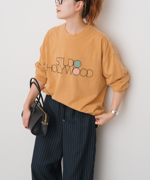 Spick & Span（スピックアンドスパン）の「melple / メイプル 別注LOGO L/S TEE*（Tシャツ/カットソー・レディース・ホワイト/ブラック系その他/イエロー・FREE）」の3枚目の写真