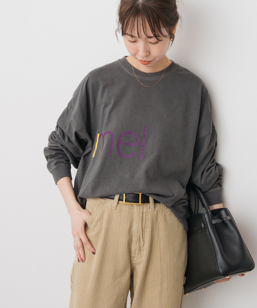 Spick & Span（スピックアンドスパン）の「melple / メイプル 別注LOGO L/S TEE*（Tシャツ/カットソー・レディース・ホワイト/ブラック系その他/イエロー・FREE）」の7枚目の写真