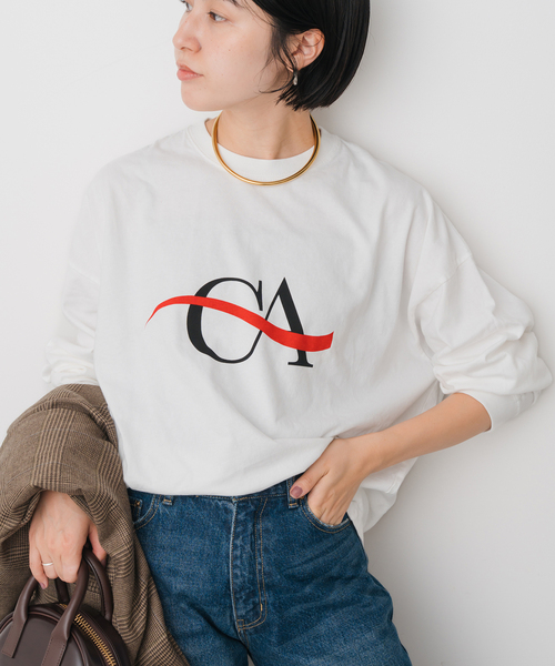 Spick & Span（スピックアンドスパン）の「melple / メイプル 別注LOGO L/S TEE*（Tシャツ/カットソー・レディース・ホワイト/ブラック系その他/イエロー・FREE）」の12枚目の写真
