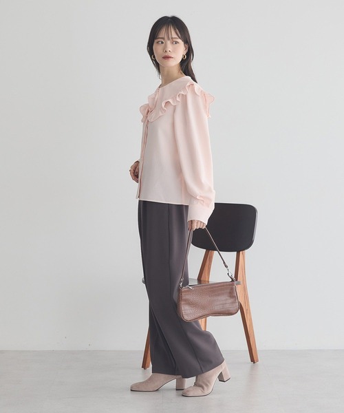 earth music&ecology（アースミュージックアンドエコロジー）の「フリルセーラーカラーブラウス（シャツ/ブラウス・レディース・ピンク/オフホワイト/ブラック・FREE）」の14枚目の写真