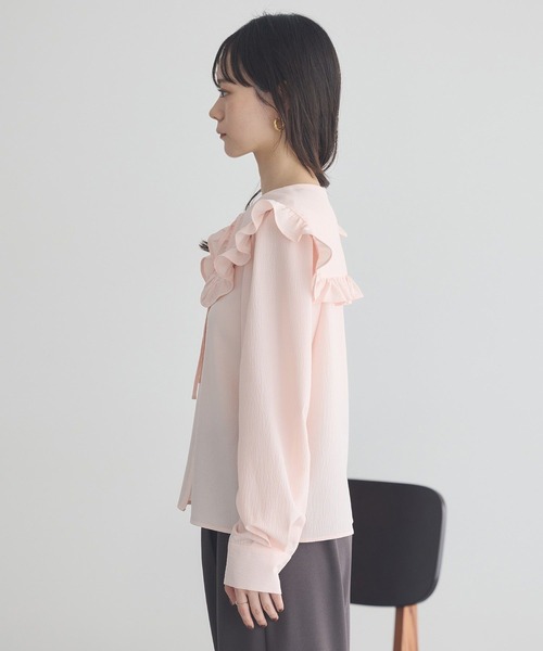 earth music&ecology（アースミュージックアンドエコロジー）の「フリルセーラーカラーブラウス（シャツ/ブラウス・レディース・ピンク/オフホワイト/ブラック・FREE）」の17枚目の写真