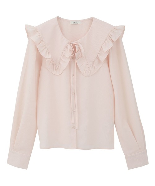earth music&ecology（アースミュージックアンドエコロジー）の「フリルセーラーカラーブラウス（シャツ/ブラウス・レディース・ピンク/オフホワイト/ブラック・FREE）」の9枚目の写真
