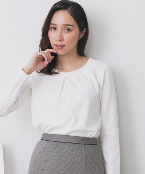 セール】フロントタックトップス【洗濯機洗い可/UVケア】（Tシャツ