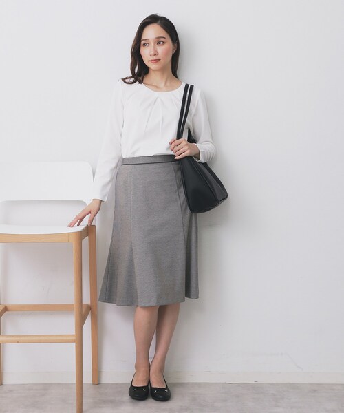 index(インデックス)の「フロントタックトップス【洗濯機洗い可/UVケア】(Tシャツ/カットソー・レディース・ピンク系1/ネイビー/オフホワイト・38/40/36/42)」の5枚目の写真