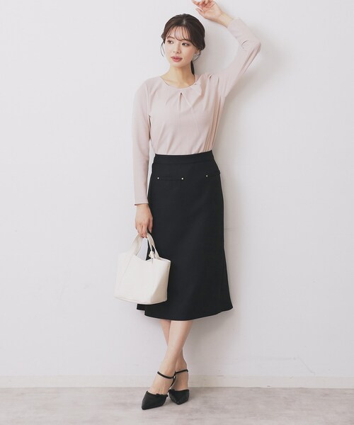 index(インデックス)の「フロントタックトップス【洗濯機洗い可/UVケア】(Tシャツ/カットソー・レディース・ピンク系1/ネイビー/オフホワイト・38/40/36/42)」の13枚目の写真