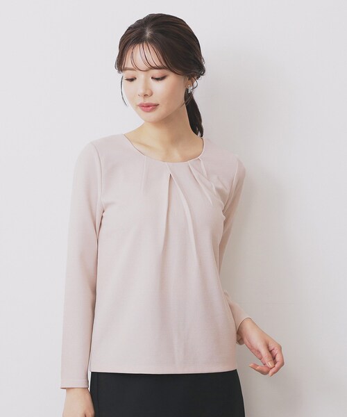 index(インデックス)の「フロントタックトップス【洗濯機洗い可/UVケア】(Tシャツ/カットソー・レディース・ピンク系1/ネイビー/オフホワイト・38/40/36/42)」の16枚目の写真
