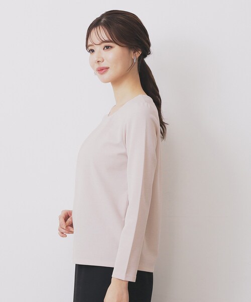 index(インデックス)の「フロントタックトップス【洗濯機洗い可/UVケア】(Tシャツ/カットソー・レディース・ピンク系1/ネイビー/オフホワイト・38/40/36/42)」の17枚目の写真
