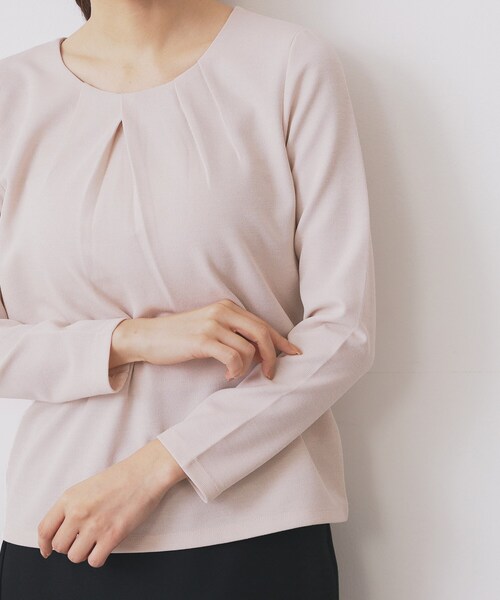 index(インデックス)の「フロントタックトップス【洗濯機洗い可/UVケア】(Tシャツ/カットソー・レディース・ピンク系1/ネイビー/オフホワイト・38/40/36/42)」の21枚目の写真