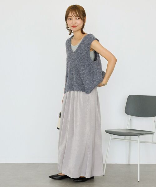 AMERICAN HOLIC(アメリカンホリック)の「テープヤーンバックシャンベスト(ベスト・レディース・アイボリー/チャコールグレー/ベージュ・L/M)」の5枚目の写真