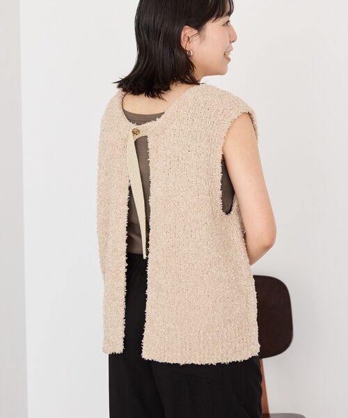 AMERICAN HOLIC(アメリカンホリック)の「テープヤーンバックシャンベスト(ベスト・レディース・アイボリー/チャコールグレー/ベージュ・L/M)」の7枚目の写真