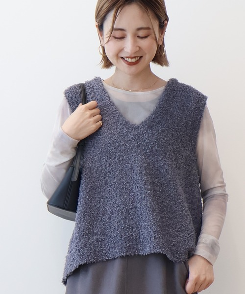 AMERICAN HOLIC(アメリカンホリック)の「テープヤーンバックシャンベスト(ベスト・レディース・アイボリー/チャコールグレー/ベージュ・L/M)」の3枚目の写真