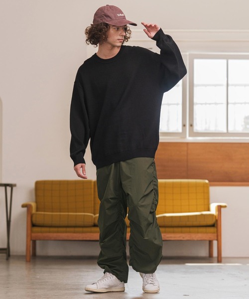 CAMBIO(カンビオ)の「mp14163- シャーリングワイドパンツ(その他パンツ・メンズ・ブラック/カーキ・M/L)」の6枚目の写真