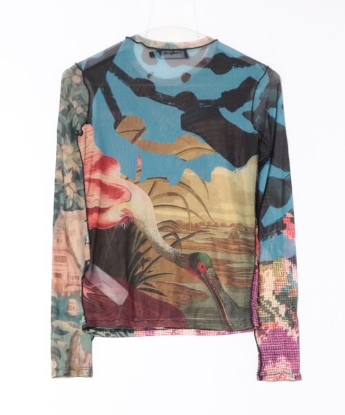 Desigual（デシグアル）の「オリエンタルミックスプリント ラウンドネック長袖カットソー Christian Lacroix（Tシャツ/カットソー・レディース・ブルー・XS/S/M/L/XL）」の2枚目の写真