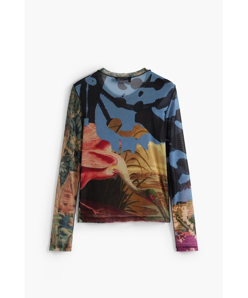 Desigual（デシグアル）の「オリエンタルミックスプリント ラウンドネック長袖カットソー Christian Lacroix（Tシャツ/カットソー・レディース・ブルー・XS/S/M/L/XL）」の3枚目の写真