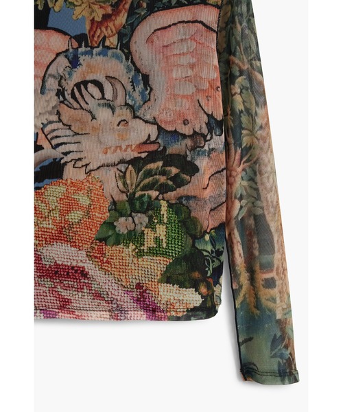 Desigual（デシグアル）の「オリエンタルミックスプリント ラウンドネック長袖カットソー Christian Lacroix（Tシャツ/カットソー・レディース・ブルー・XS/S/M/L/XL）」の4枚目の写真