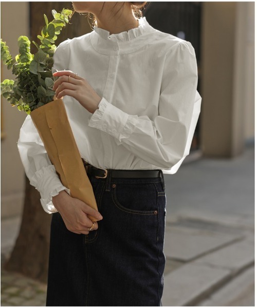 ONEP STAR（ワンピスター）の「フリルネックシャツ（シャツ/ブラウス・レディース・ホワイト/ホワイト系その他・SMALL/MEDIUM/LARGE/X-LARGE）」の16枚目の写真
