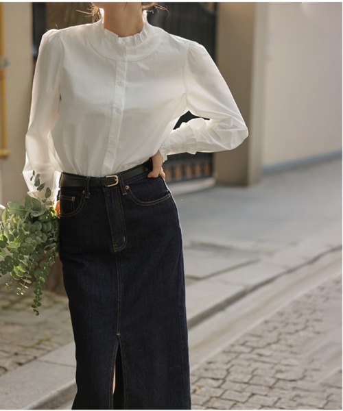 ONEP STAR（ワンピスター）の「フリルネックシャツ（シャツ/ブラウス・レディース・ホワイト/ホワイト系その他・SMALL/MEDIUM/LARGE/X-LARGE）」の19枚目の写真