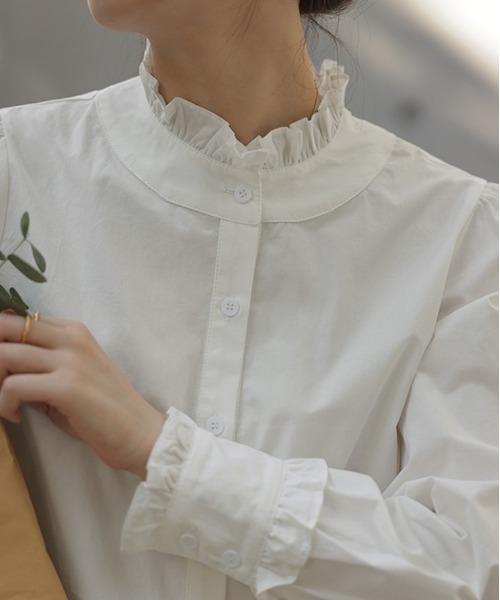 ONEP STAR（ワンピスター）の「フリルネックシャツ（シャツ/ブラウス・レディース・ホワイト/ホワイト系その他・SMALL/MEDIUM/LARGE/X-LARGE）」の22枚目の写真