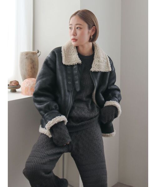 フェイクムートンボアブルゾン（ブルゾン）｜Ungrid（アングリッド）の