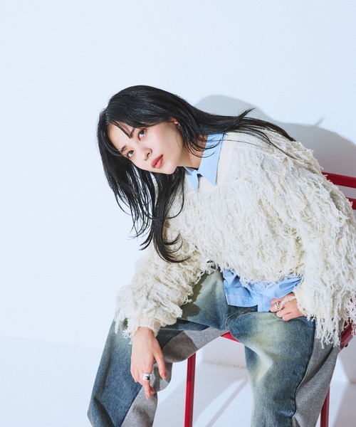 セール】ループフリンジショートプルオーバー/599692（ニット