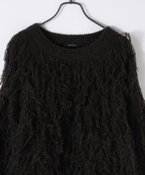 JEANASIS（ジーナシス）の「ループフリンジショートプルオーバー/599692（ニット/セーター・レディース・ブラック/グレー/アイボリー/ブラウン系その他/ブルー・FREE）」の14枚目の写真