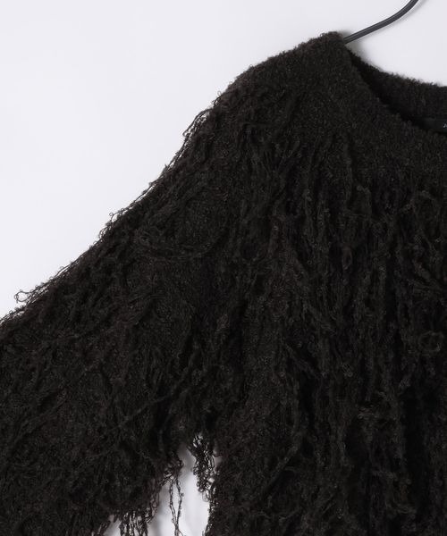JEANASIS（ジーナシス）の「ループフリンジショートプルオーバー/599692（ニット/セーター・レディース・ブラック/グレー/アイボリー/ブラウン系その他/ブルー・FREE）」の15枚目の写真