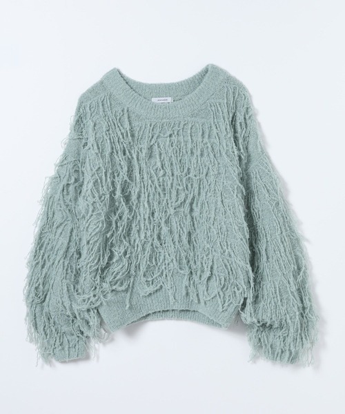 JEANASIS（ジーナシス）の「ループフリンジショートプルオーバー/599692（ニット/セーター・レディース・ブラック/グレー/アイボリー/ブラウン系その他/ブルー・FREE）」の11枚目の写真