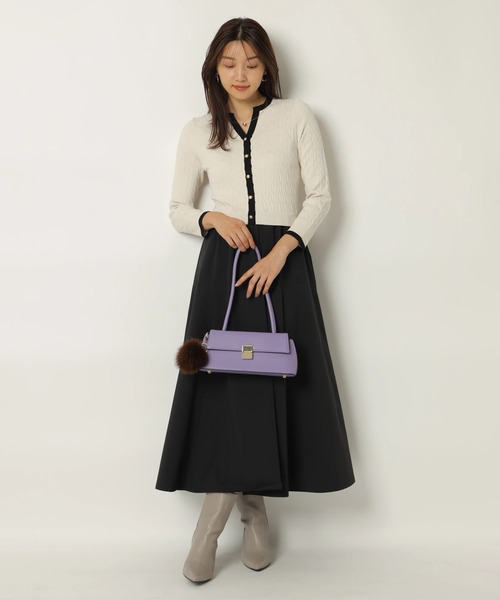 配色ケーブルカーデドッキングワンピース（ワンピース）｜JUSGLITTY