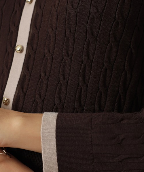配色ケーブルカーデドッキングワンピース（ワンピース）｜JUSGLITTY