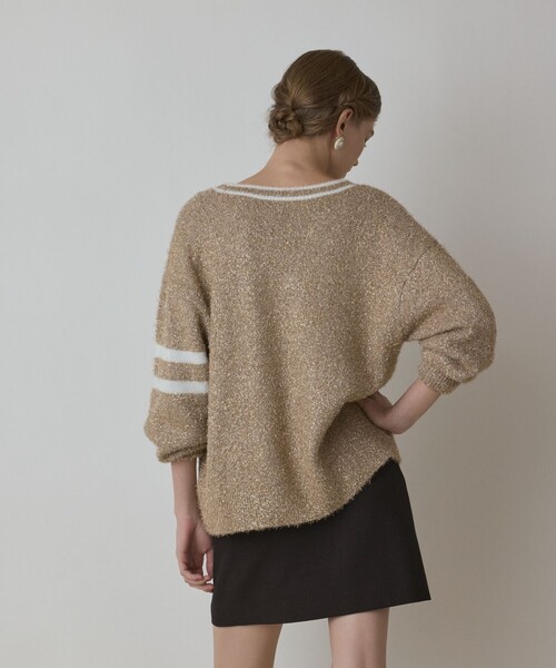 Diagram（ダイアグラム）の「グリッターニットカーディガン（カーディガン/ボレロ・レディース・グレー/ホワイト/ベージュ・36）」の5枚目の写真