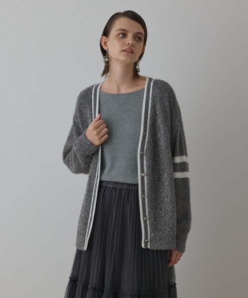 Diagram（ダイアグラム）の「グリッターニットカーディガン（カーディガン/ボレロ・レディース・グレー/ホワイト/ベージュ・36）」の17枚目の写真