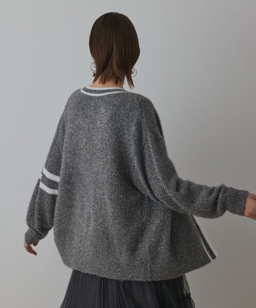 Diagram（ダイアグラム）の「グリッターニットカーディガン（カーディガン/ボレロ・レディース・グレー/ホワイト/ベージュ・36）」の19枚目の写真
